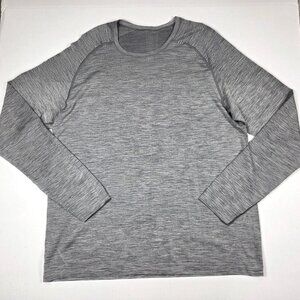 Lululemon Shirt Mens XL Gray Metal Vent Performance Long Sleeve Yoga Running Top